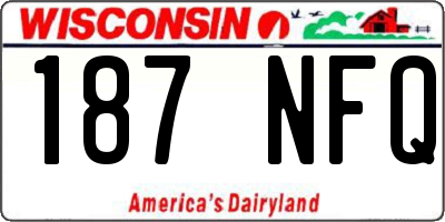 WI license plate 187NFQ