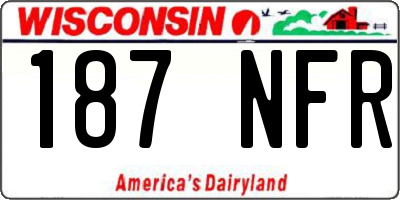 WI license plate 187NFR