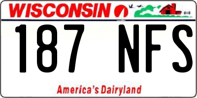 WI license plate 187NFS
