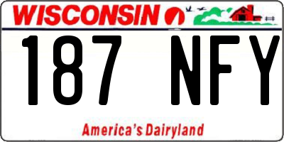 WI license plate 187NFY