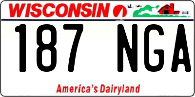 WI license plate 187NGA