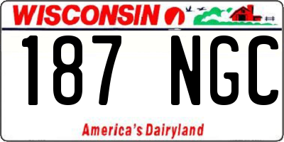 WI license plate 187NGC