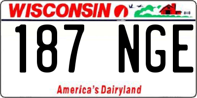 WI license plate 187NGE