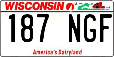WI license plate 187NGF