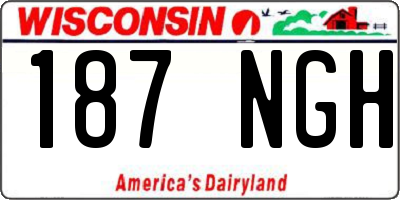 WI license plate 187NGH