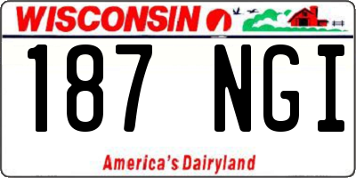 WI license plate 187NGI