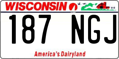 WI license plate 187NGJ