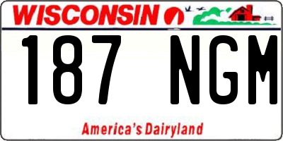 WI license plate 187NGM