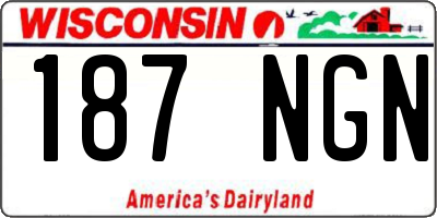 WI license plate 187NGN