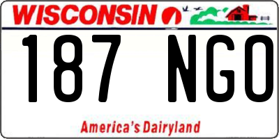 WI license plate 187NGO