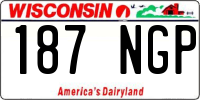 WI license plate 187NGP