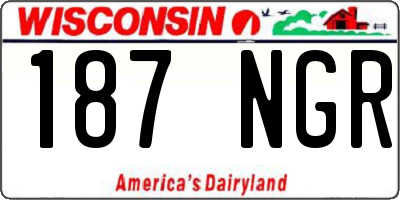 WI license plate 187NGR