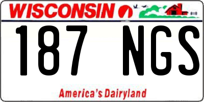 WI license plate 187NGS