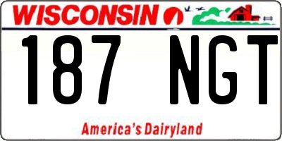 WI license plate 187NGT