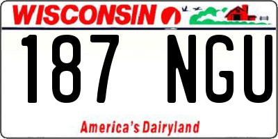 WI license plate 187NGU