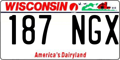 WI license plate 187NGX