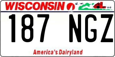 WI license plate 187NGZ