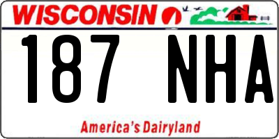 WI license plate 187NHA