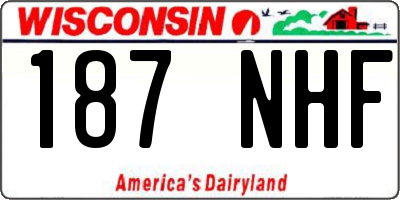 WI license plate 187NHF