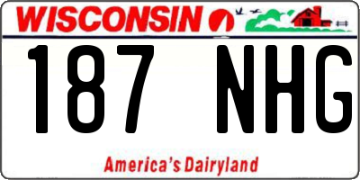 WI license plate 187NHG