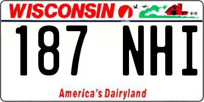 WI license plate 187NHI
