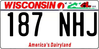 WI license plate 187NHJ