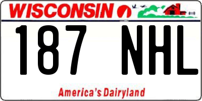 WI license plate 187NHL