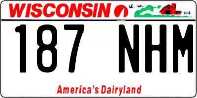 WI license plate 187NHM