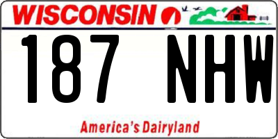 WI license plate 187NHW