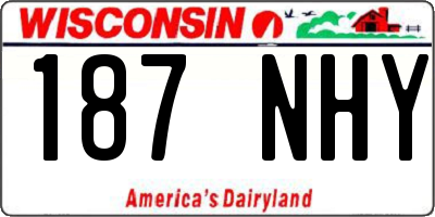 WI license plate 187NHY
