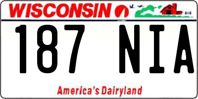 WI license plate 187NIA