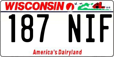 WI license plate 187NIF