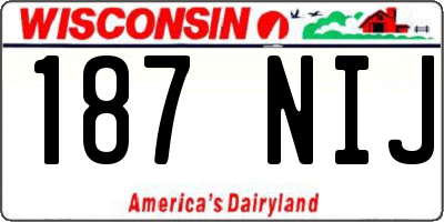 WI license plate 187NIJ