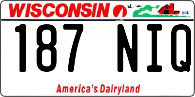 WI license plate 187NIQ