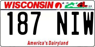 WI license plate 187NIW