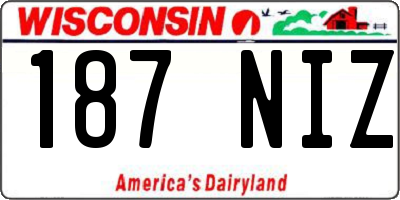 WI license plate 187NIZ