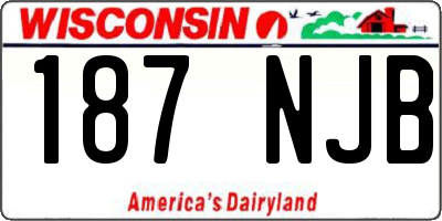 WI license plate 187NJB
