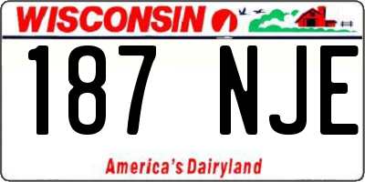 WI license plate 187NJE