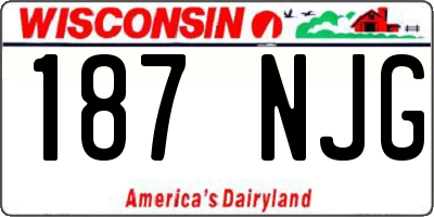 WI license plate 187NJG