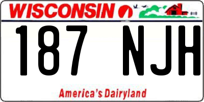 WI license plate 187NJH