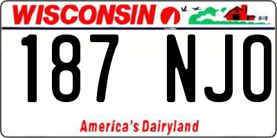 WI license plate 187NJO