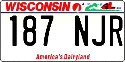 WI license plate 187NJR