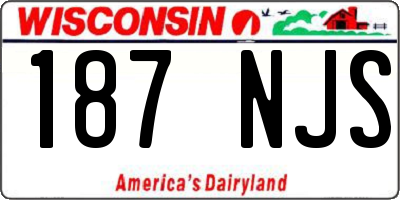 WI license plate 187NJS