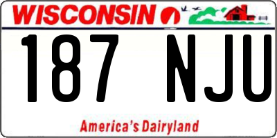 WI license plate 187NJU