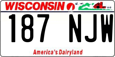 WI license plate 187NJW