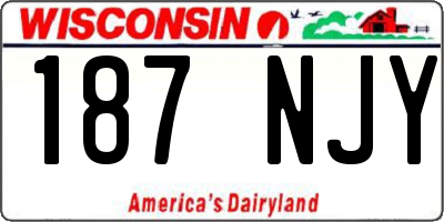 WI license plate 187NJY