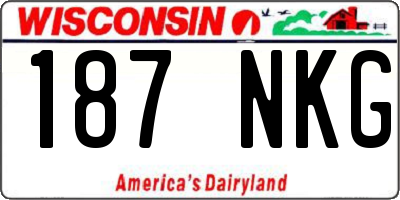 WI license plate 187NKG