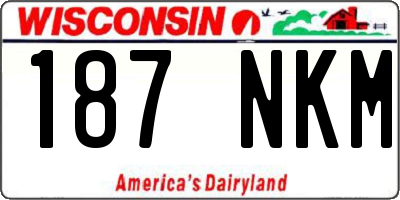 WI license plate 187NKM