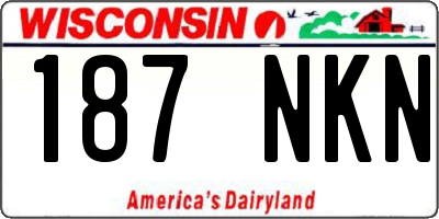 WI license plate 187NKN