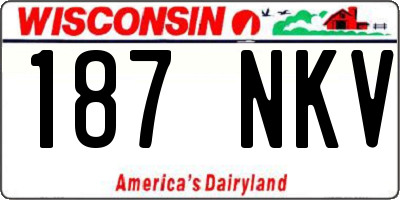WI license plate 187NKV